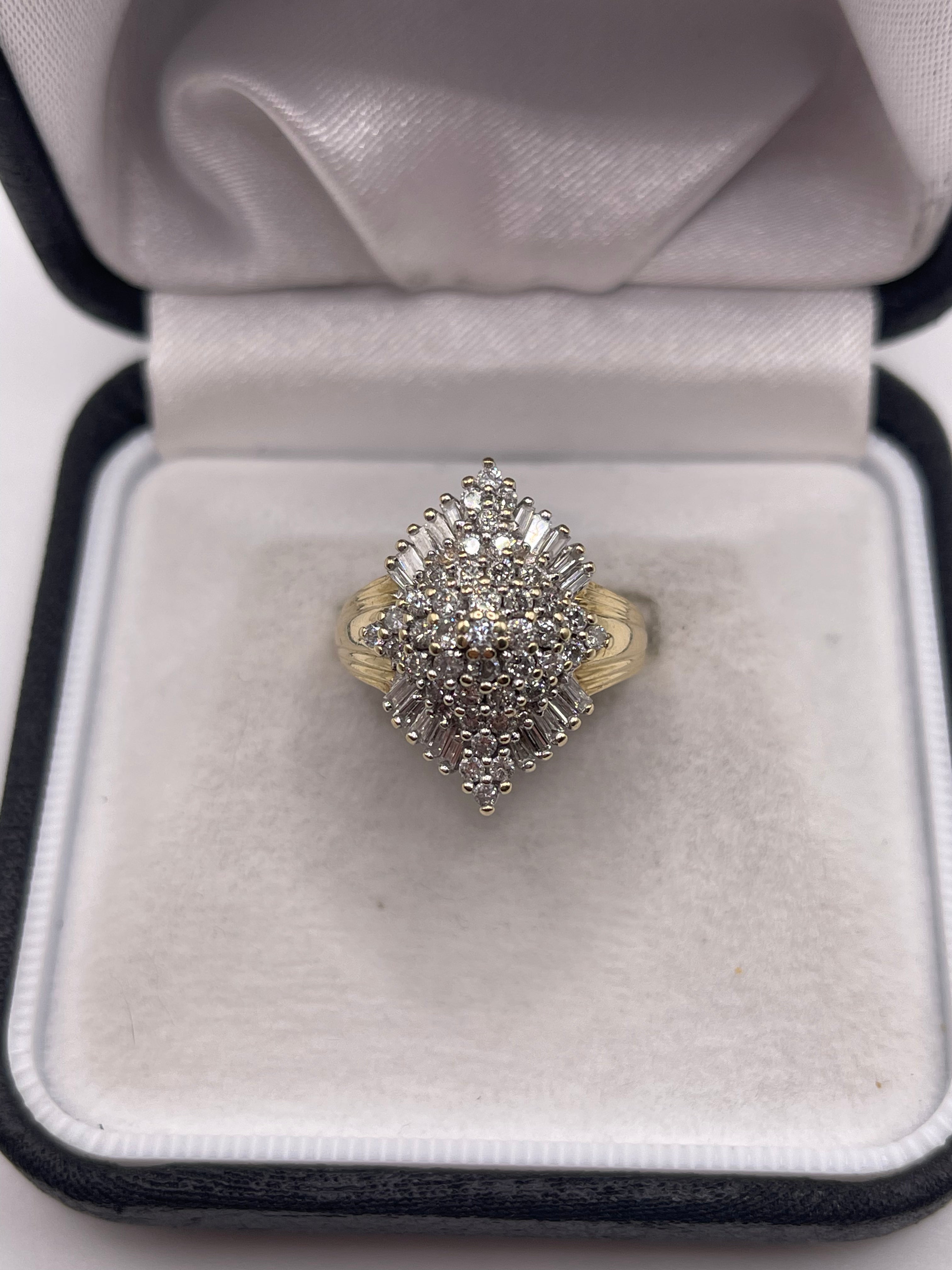 14ct gold diamond cluster ring