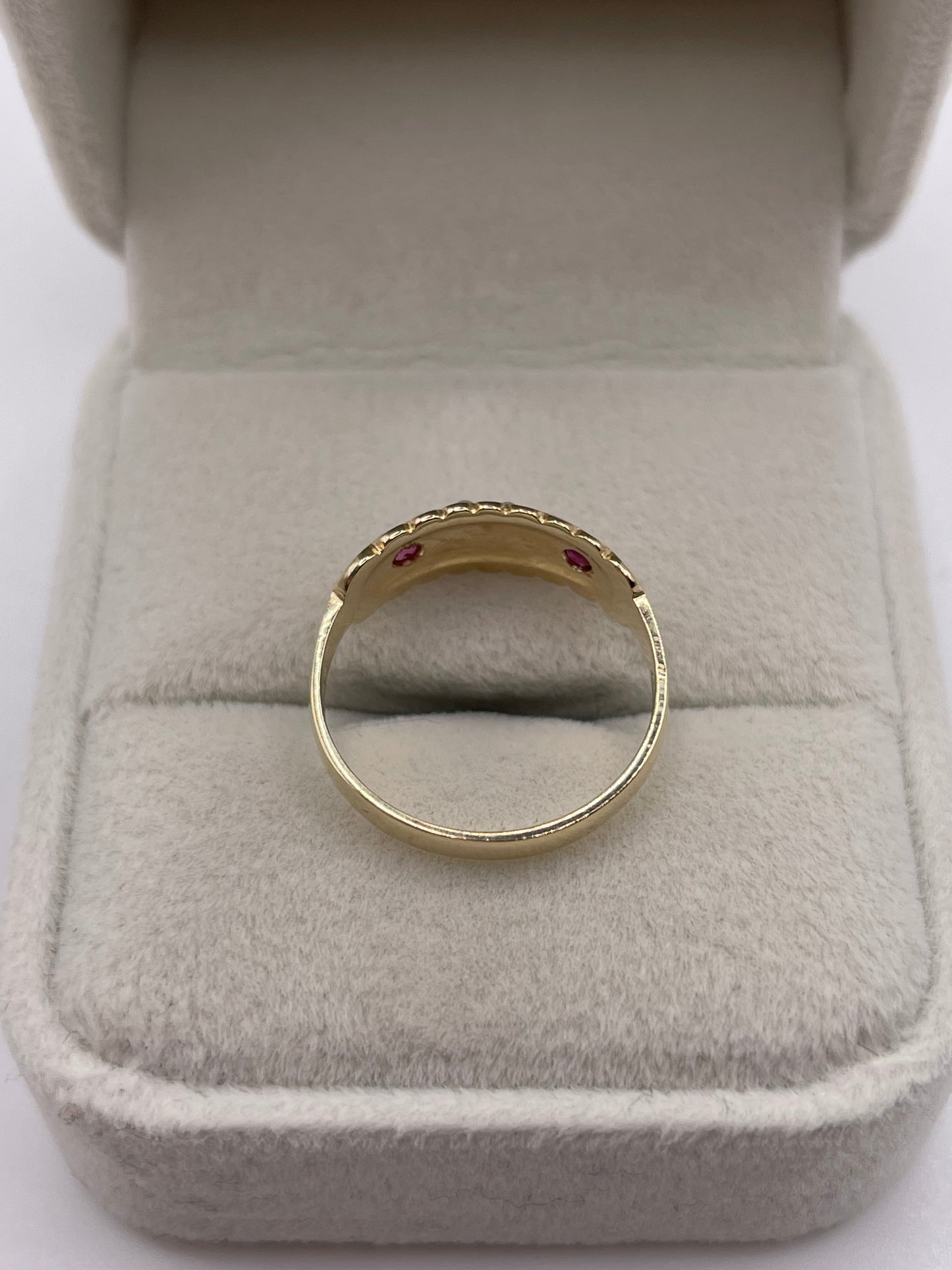 9ct gold ruby and pearl ring
