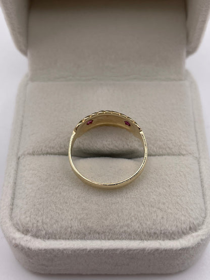 9ct gold ruby and pearl ring