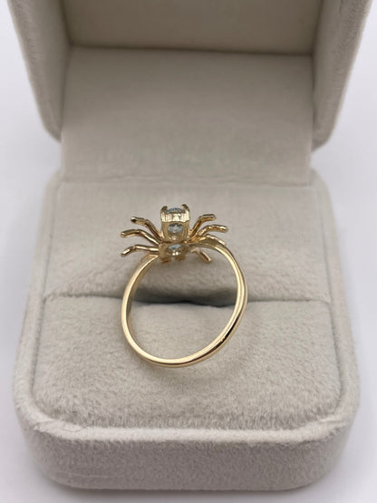 9ct gold topaz and diamond spider ring