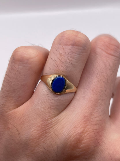 9ct gold lapis signet ring