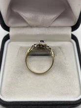 Load image into Gallery viewer, 9ct gold amethyst and diamond ring
