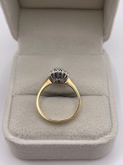9ct gold topaz and diamond ring