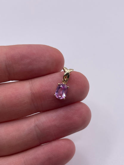 9ct gold pink topaz pendant