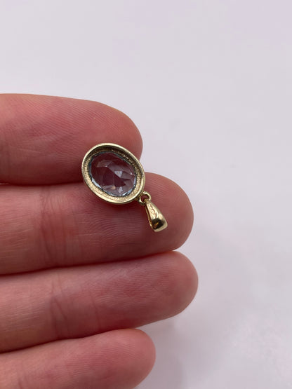 9ct gold blue topaz pendant
