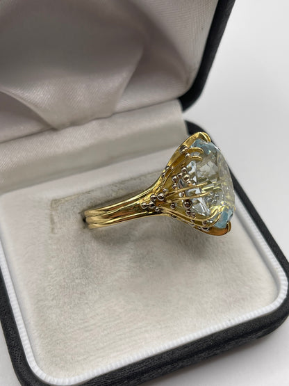 18ct gold blue topaz ring