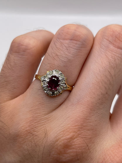 18ct gold ruby and diamond ring