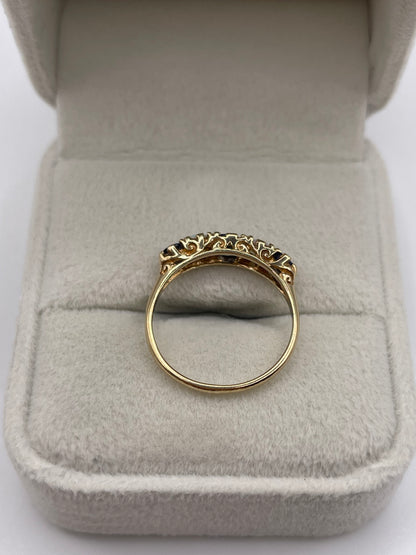 9ct gold opal and sapphire ring