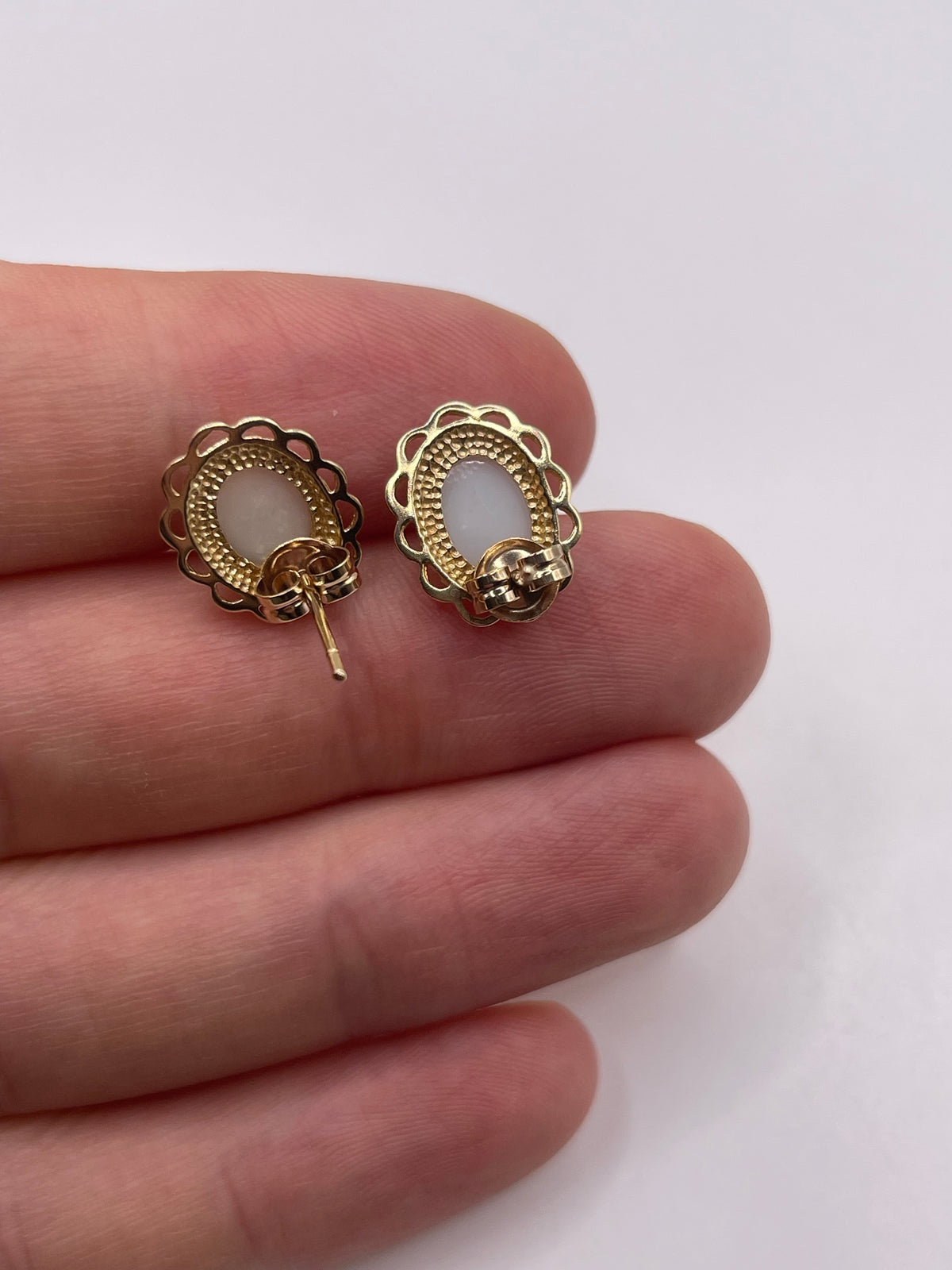 9ct gold opal earrings