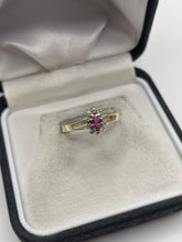Load image into Gallery viewer, 9ct gold ruby and diamond ring
