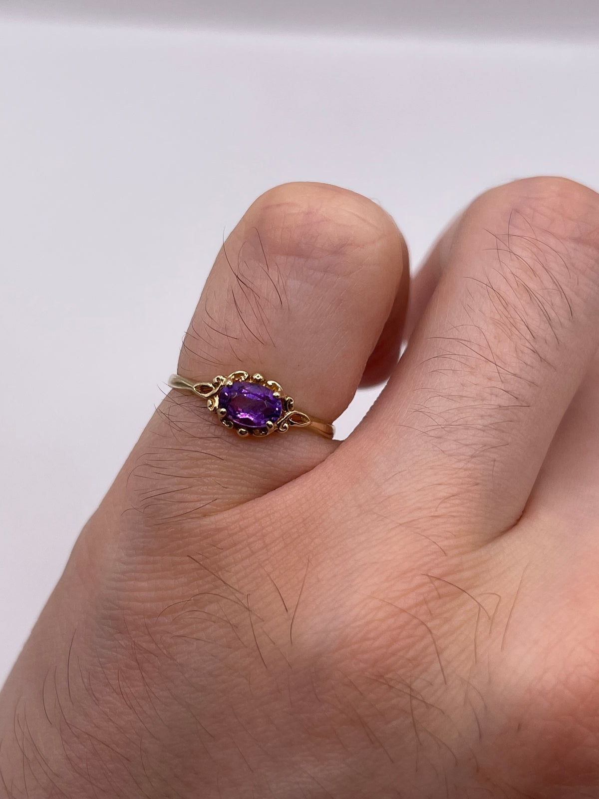 9ct gold amethyst ring