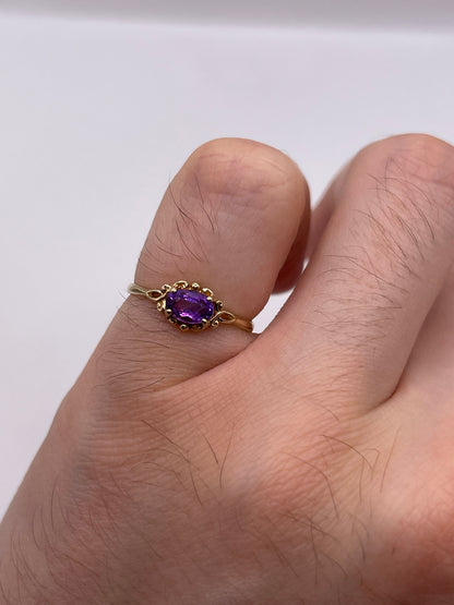 9ct gold amethyst ring