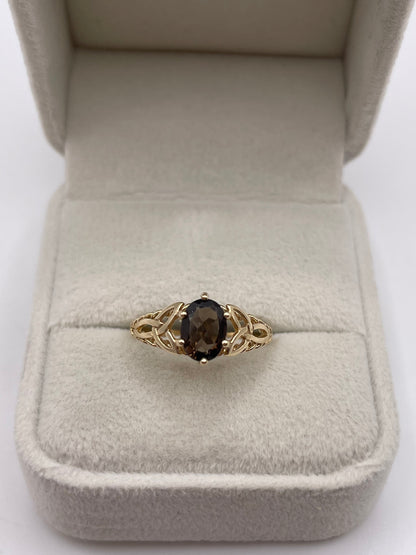 9ct gold Smokey quartz ring
