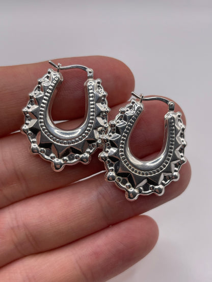 Silver creole earrings