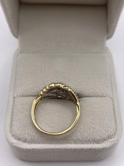 9ct gold diamond cluster ring