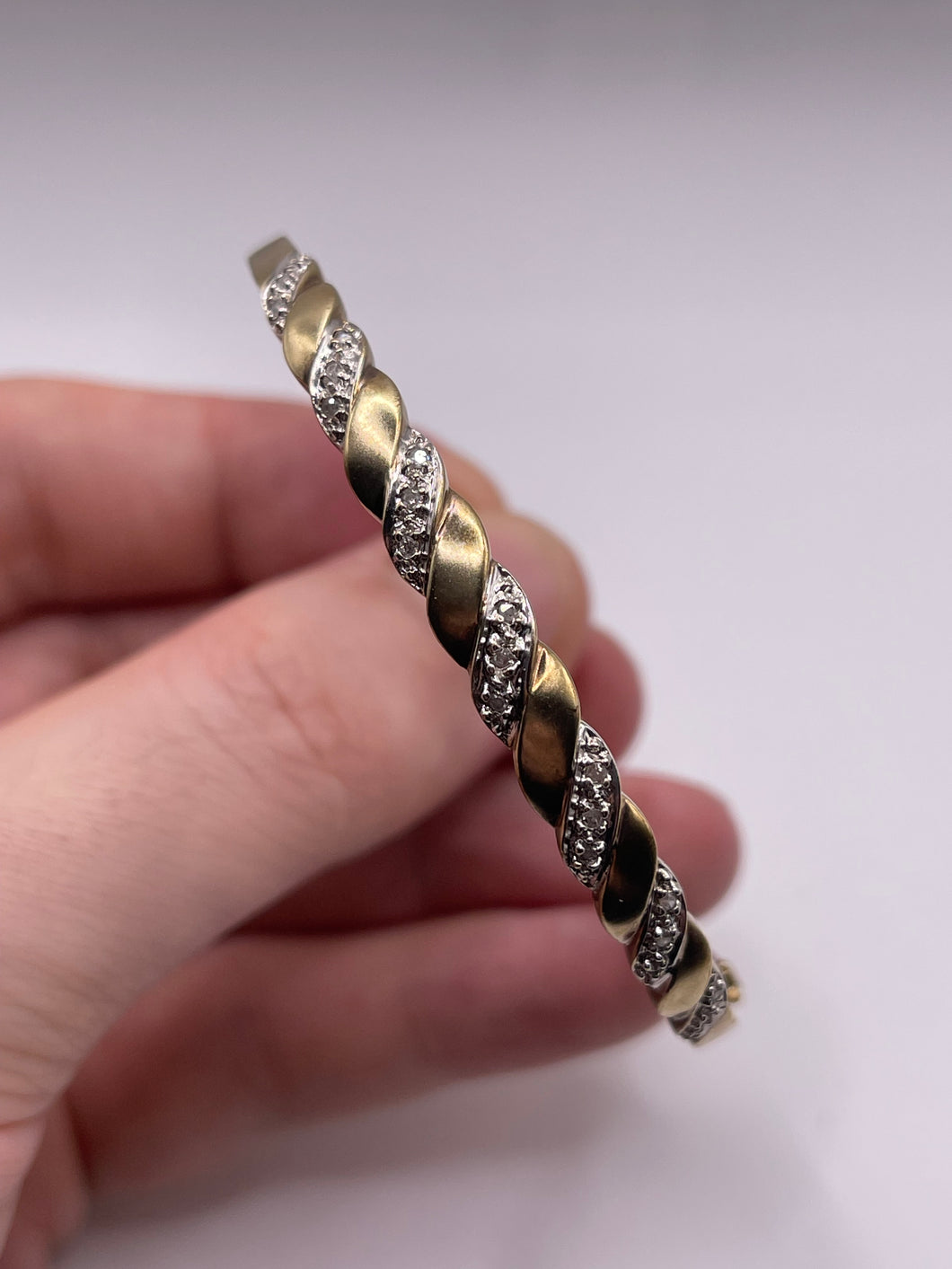 9ct gold diamond bangle