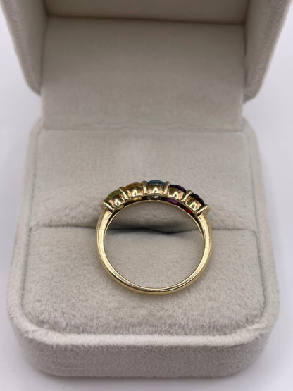 9ct gold multi gemstone ring