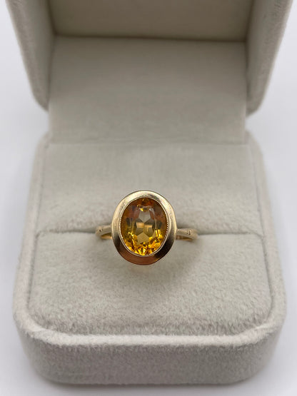 9ct gold citrine ring