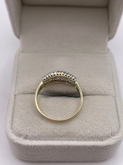 9ct gold diamond cluster ring