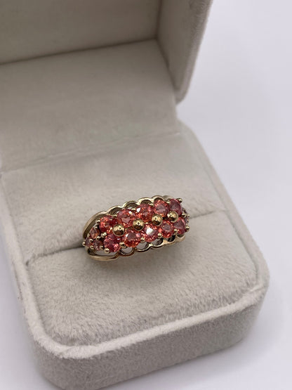 9ct gold sapphire cluster ring