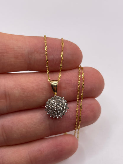 9ct gold diamond necklace