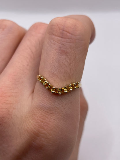 9ct gold citrine wishbone ring