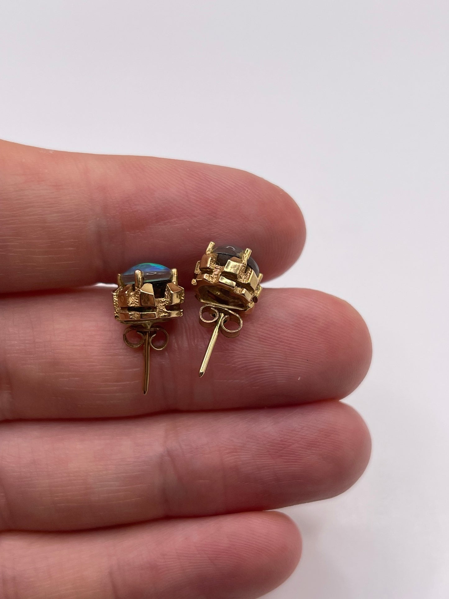 9ct gold opal triplet earrings