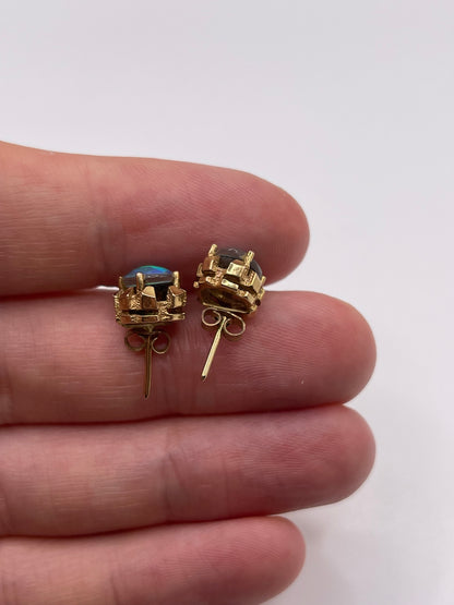 9ct gold opal triplet earrings