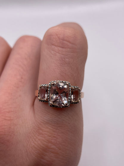 9ct rose gold morganite and diamond ring