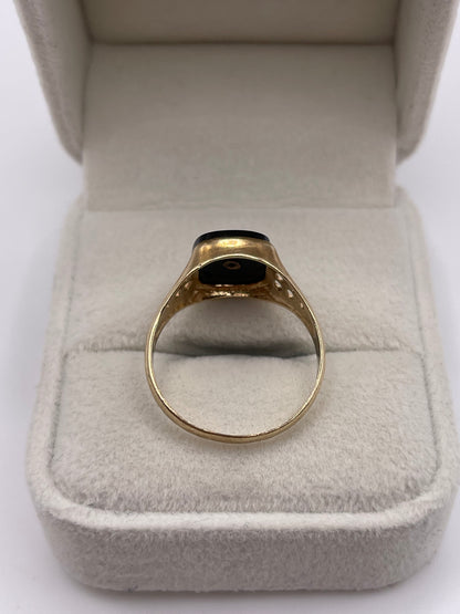 9ct gold onyx signet ring