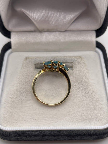 9ct gold topaz cluster ring