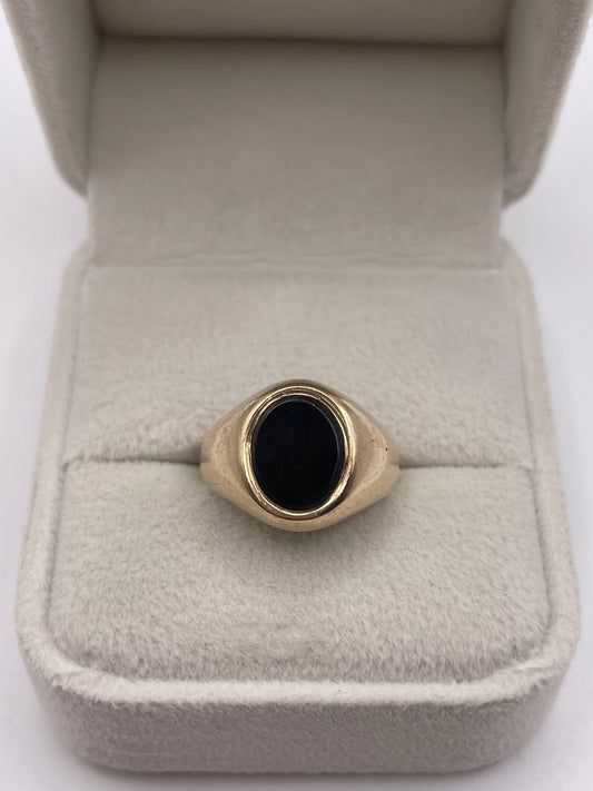 9ct gold onyx signet ring