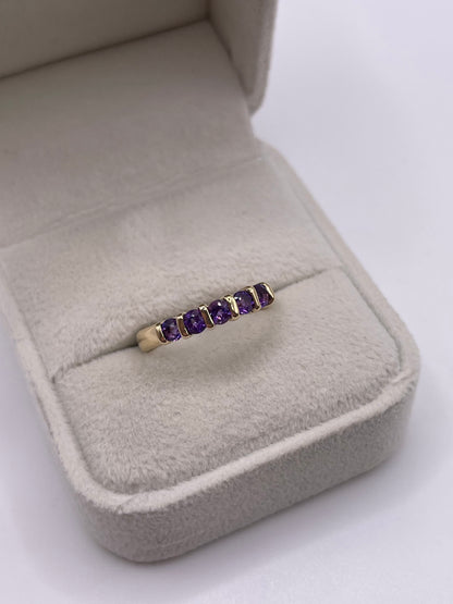 9ct gold amethyst ring