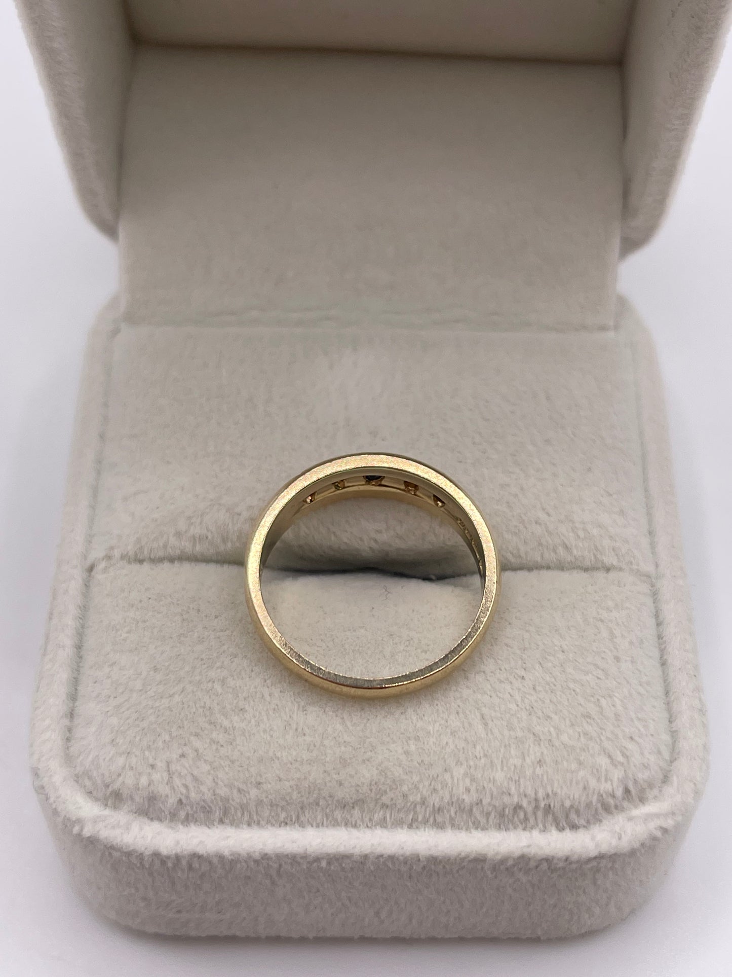 9ct gold sapphire and diamond gypsy ring