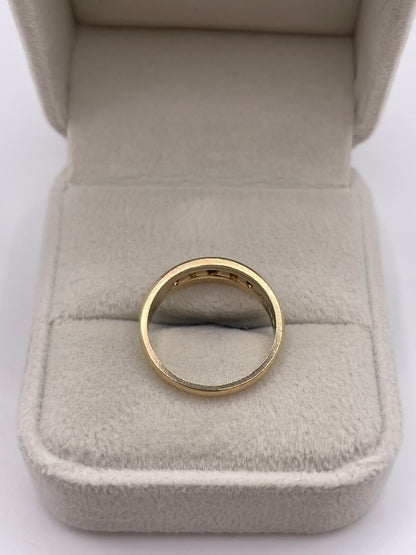 9ct gold sapphire and diamond gypsy ring