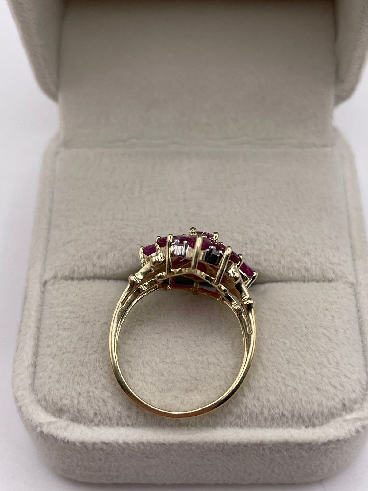 9ct gold ruby and diamond ring