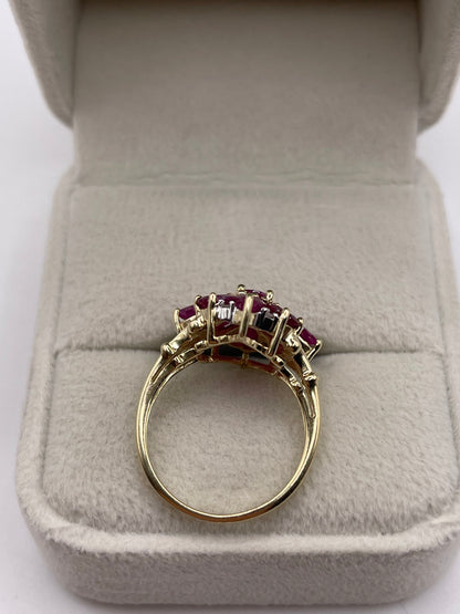 9ct gold ruby and diamond ring