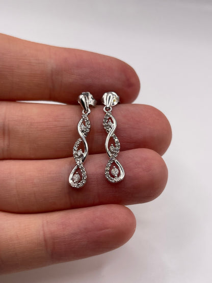 9ct white gold diamond cluster earrings