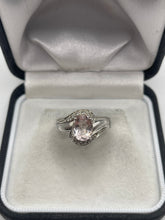 Load image into Gallery viewer, 9ct white gold kunzite ring

