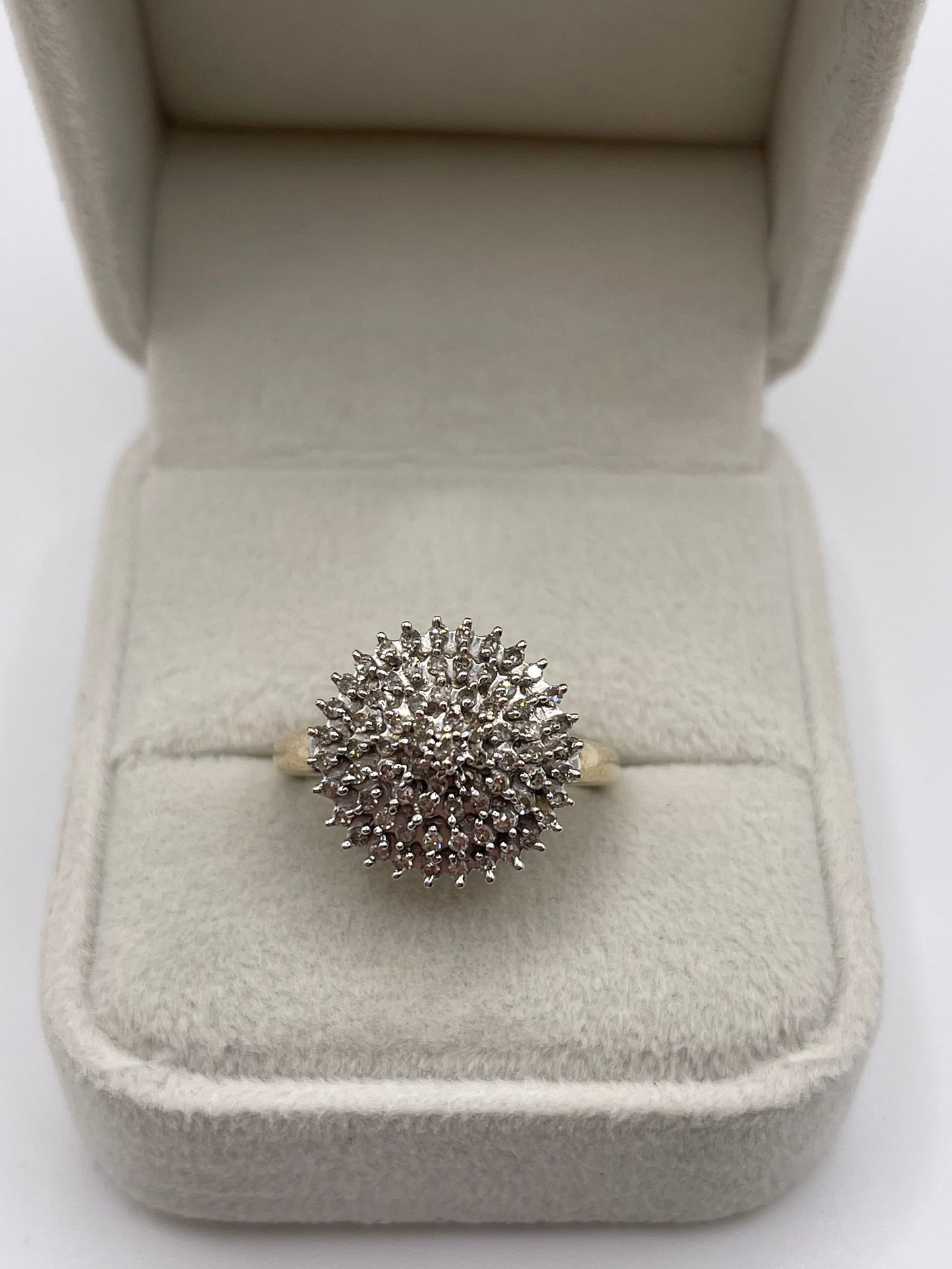 9ct gold diamond cluster ring