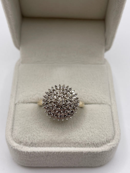 9ct gold diamond cluster ring