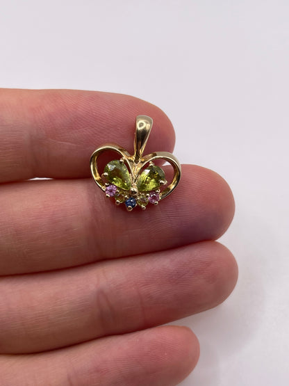 9ct gold sapphire cluster pendant