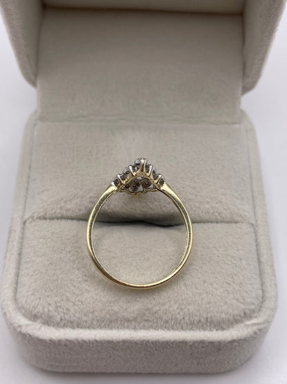 9ct gold diamond cluster ring