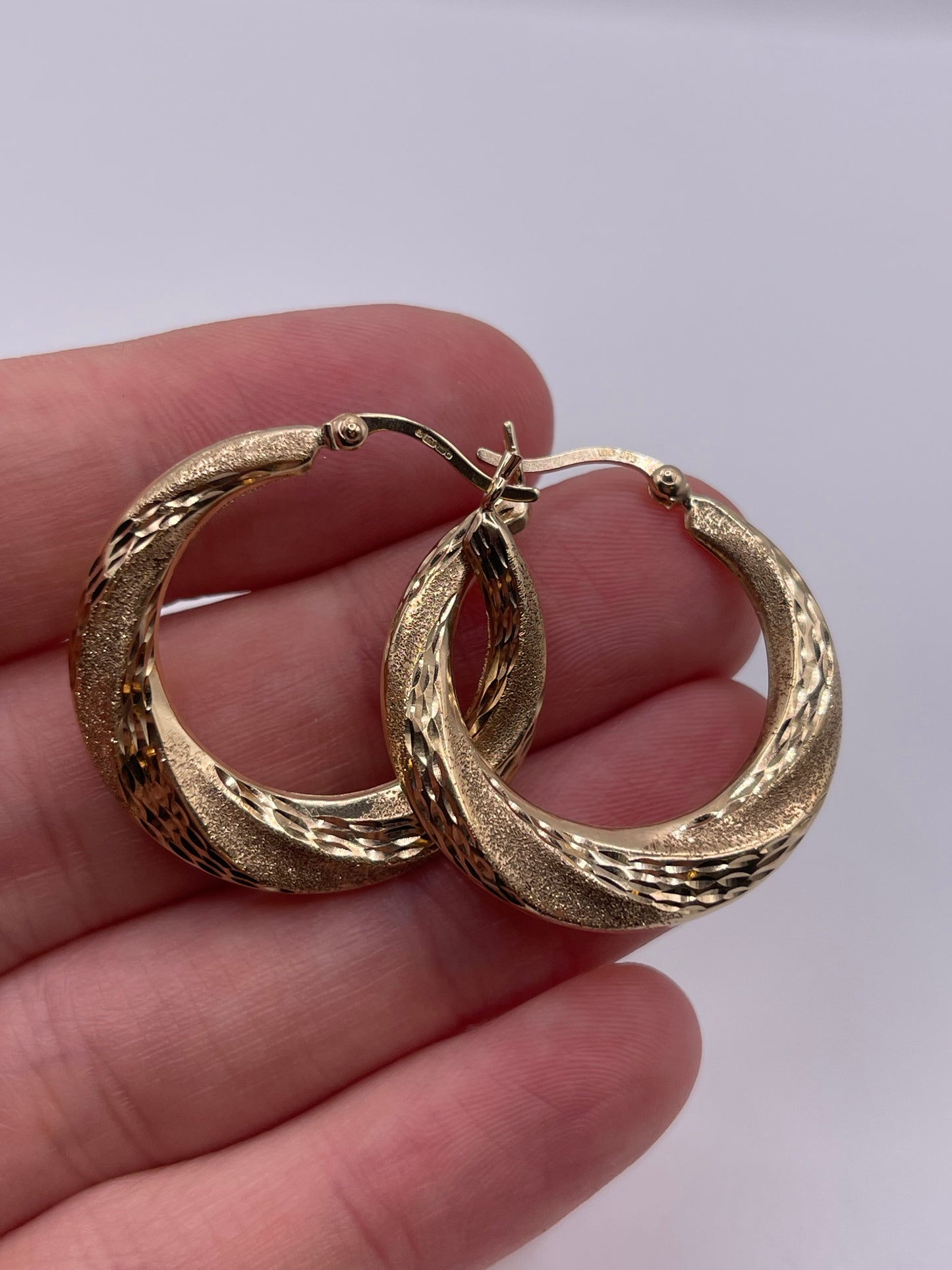 9ct gold creole earrings