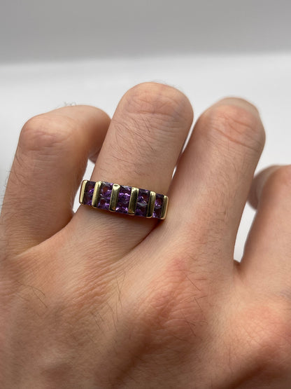 9ct gold amethyst ring