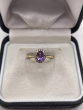 Load image into Gallery viewer, 9ct gold amethyst and diamond ring
