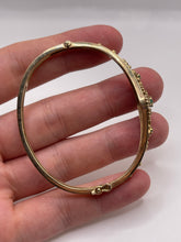 Load image into Gallery viewer, 9ct gold emerald and diamond bangle
