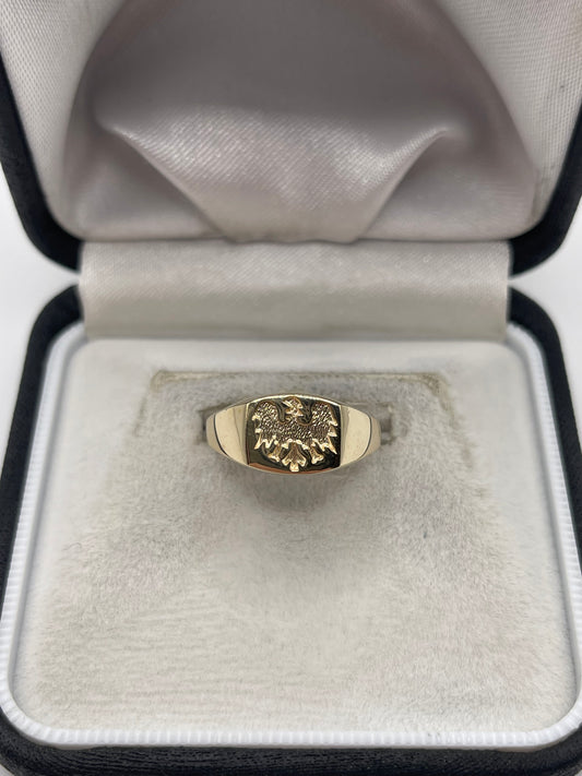 9ct gold crest signet ring