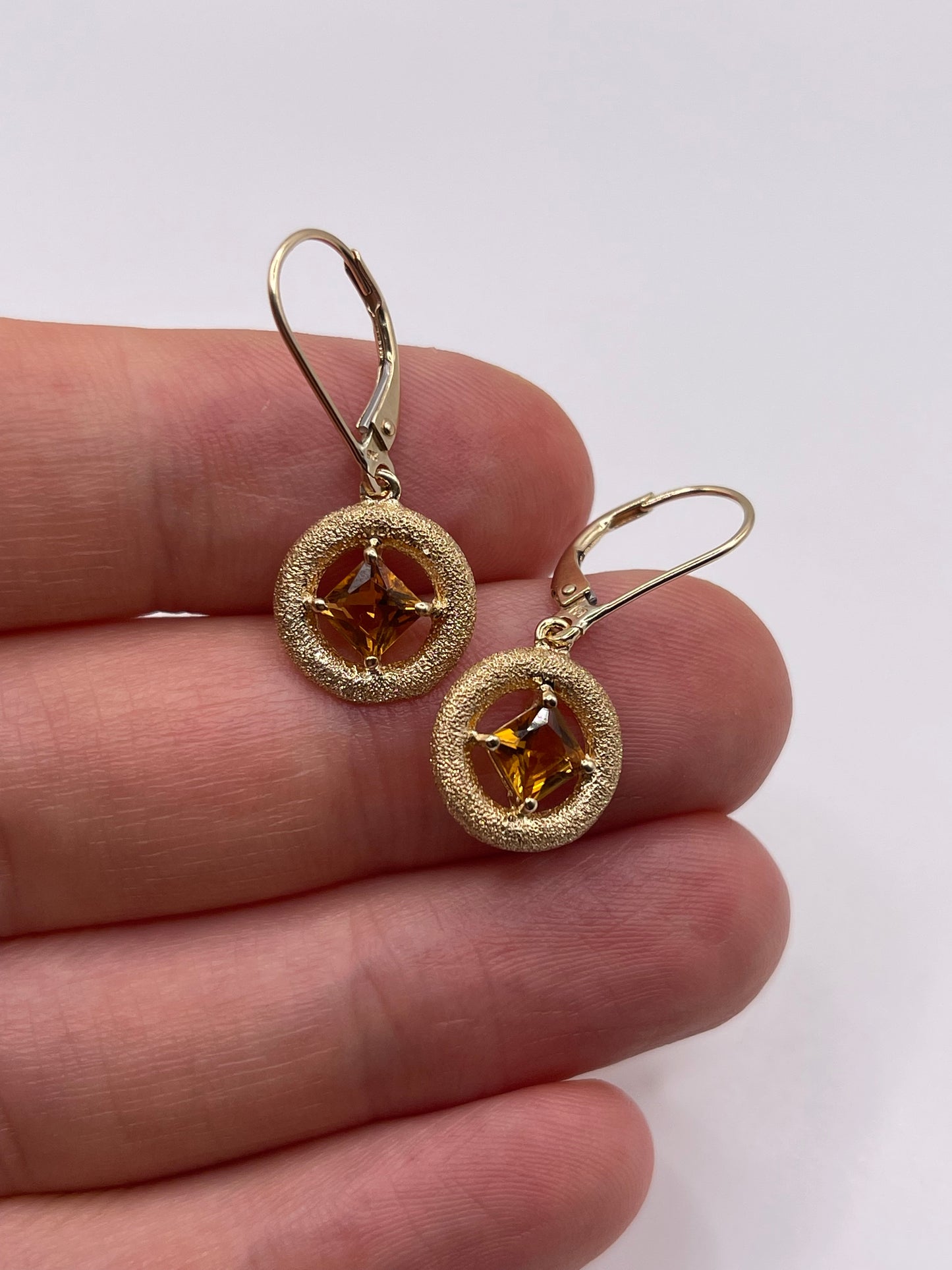 9ct gold citrine earrings