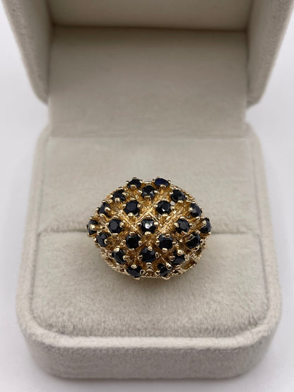 9ct gold sapphire cluster ring
